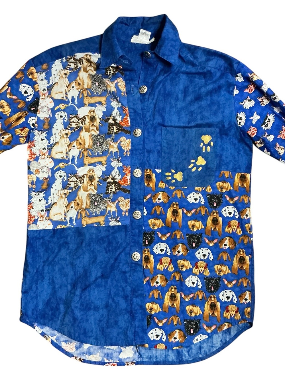 Vintage Dog Cat Theme Unique Button Down Shirt